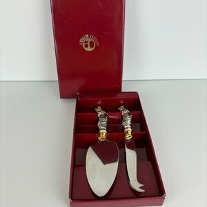 Arthur Court Equestrian/Horse Head Cheese Knives(2)Set-In Box